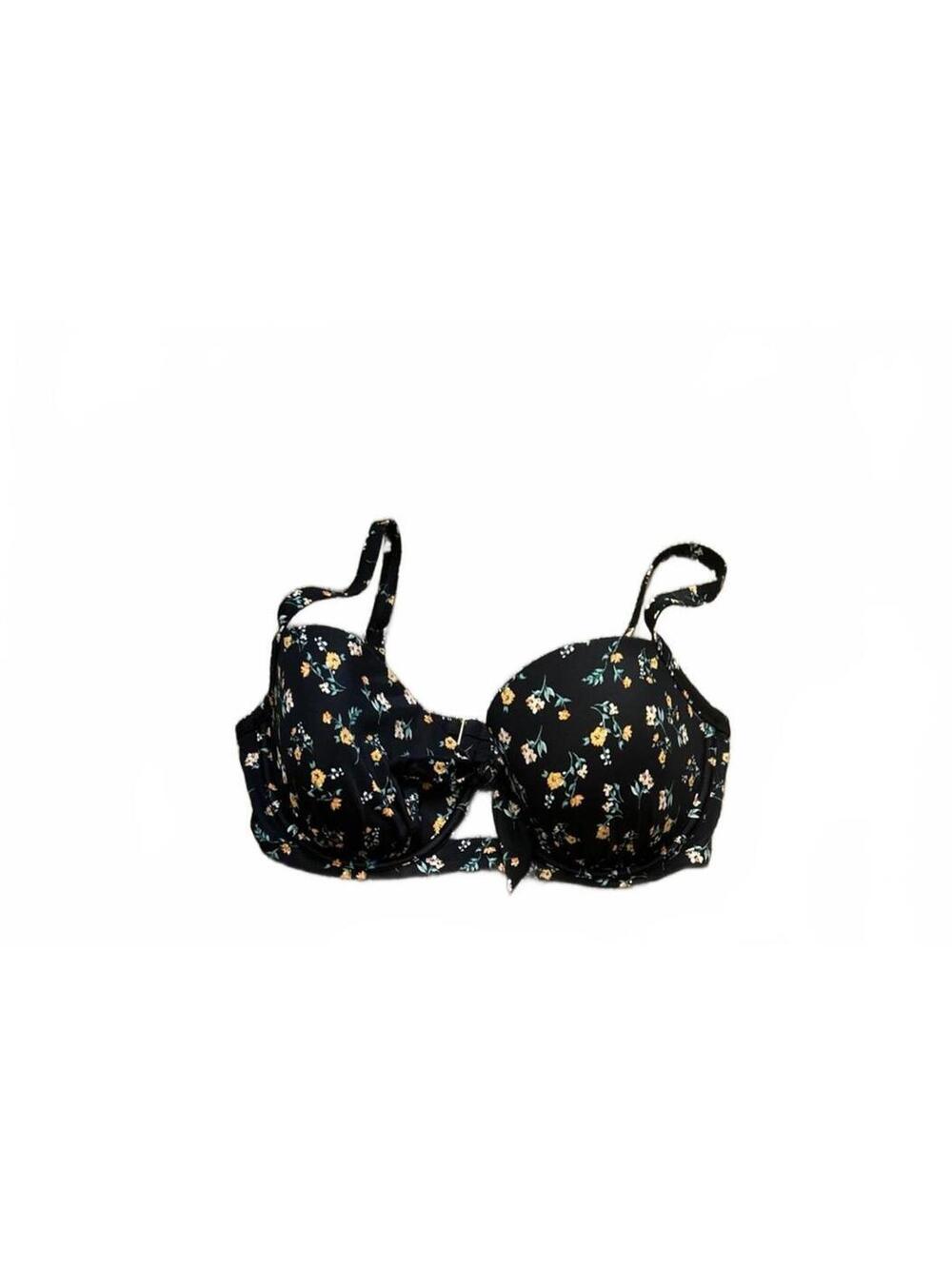 Shade & Shore Black/Yellow Bikini Top 38D